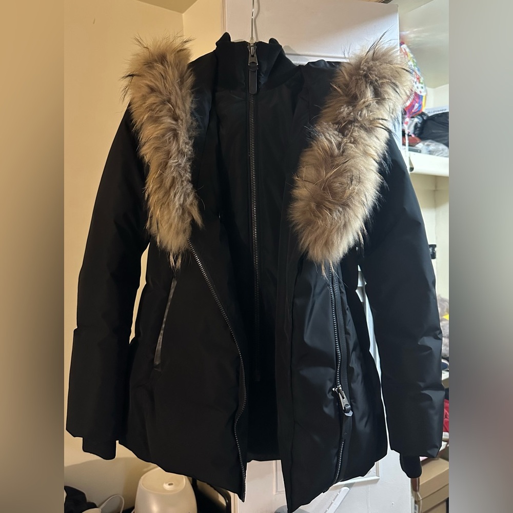 Mackage Women's Black Fur-Trimmed Coat